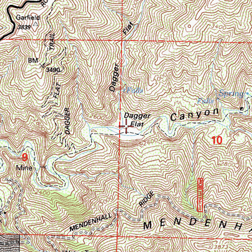 Topographic Map of Dagger Flat, CA