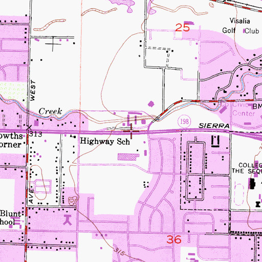 Topographic Map of City of Visalia, CA