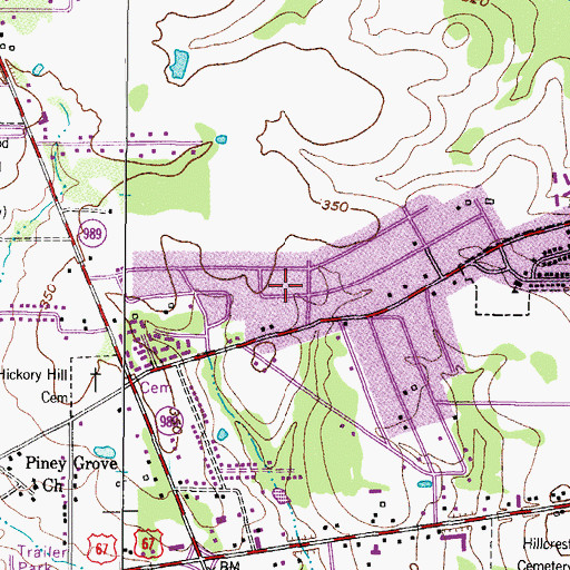 Topographic Map of City of Wake Village, TX