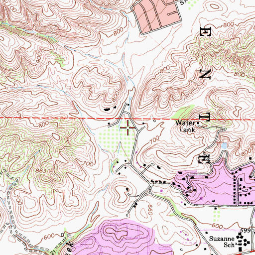 Topographic Map of City of Walnut, CA
