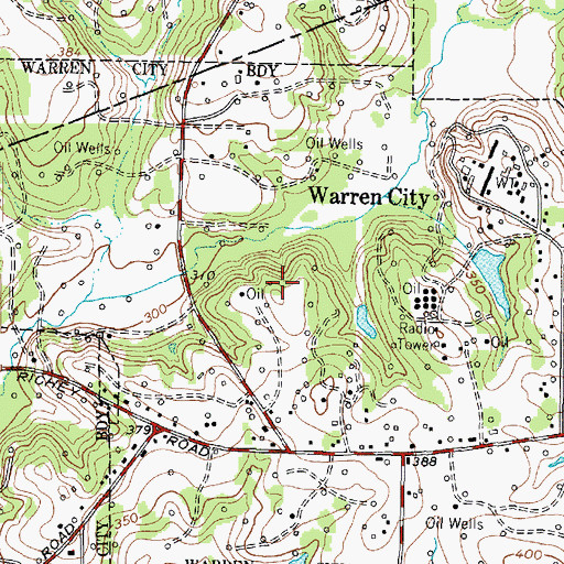 Topographic Map of City of Warren City, TX