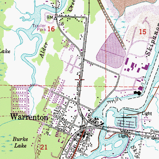 Topographic Map of City of Warrenton, OR