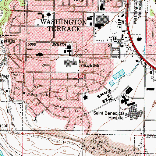 Topographic Map of City of Washington Terrace, UT