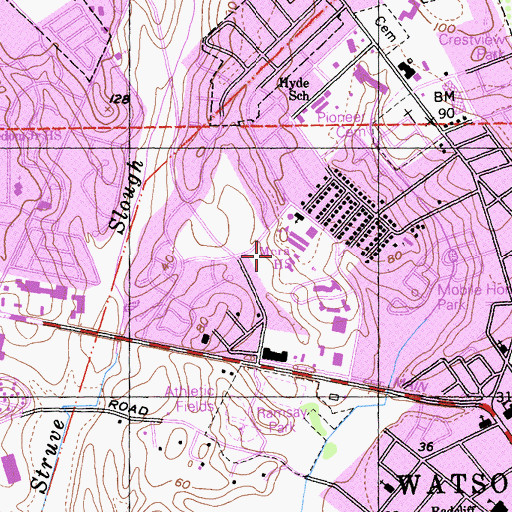 Topographic Map of City of Watsonville, CA