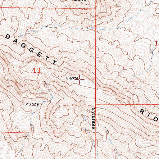 Topographic Map of Daggett Ridge, CA