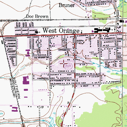 Topographic Map of City of West Orange, TX