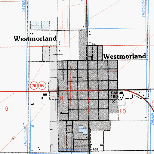 Topographic Map of City of Westmorland, CA