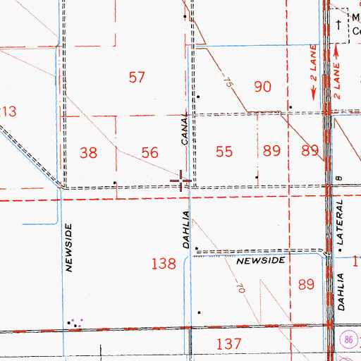 Topographic Map of Dahlia Canal, CA