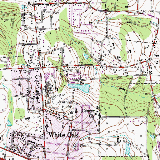 Topographic Map of City of White Oak, TX