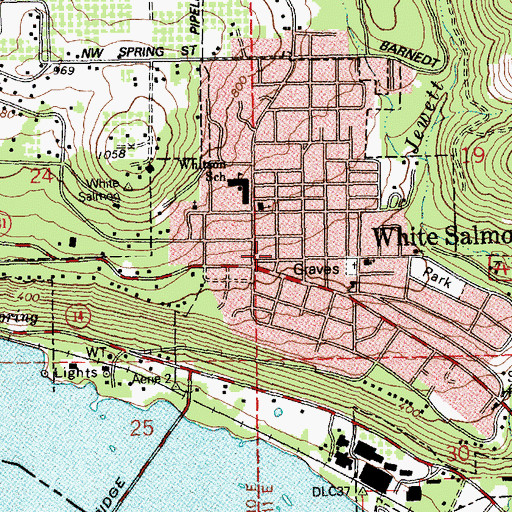 Topographic Map of City of White Salmon, WA