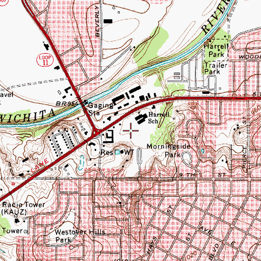 Topographic Map of City of Wichita Falls, TX