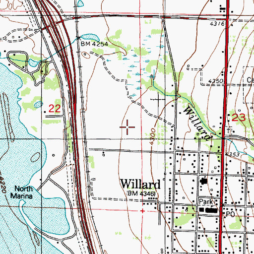 Topographic Map of City of Willard, UT