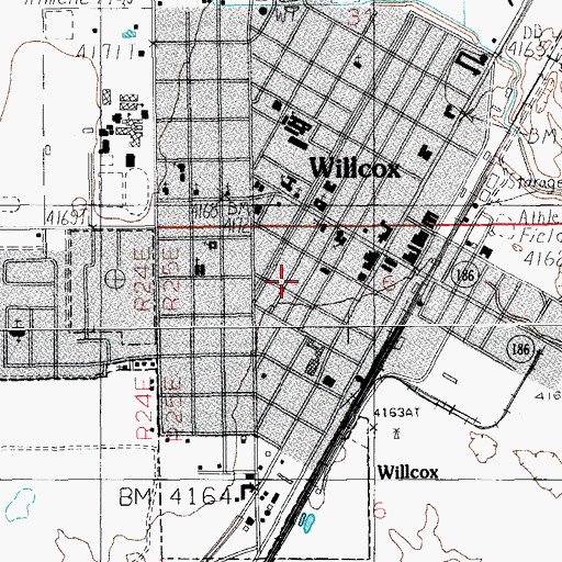 Topographic Map of City of Willcox, AZ