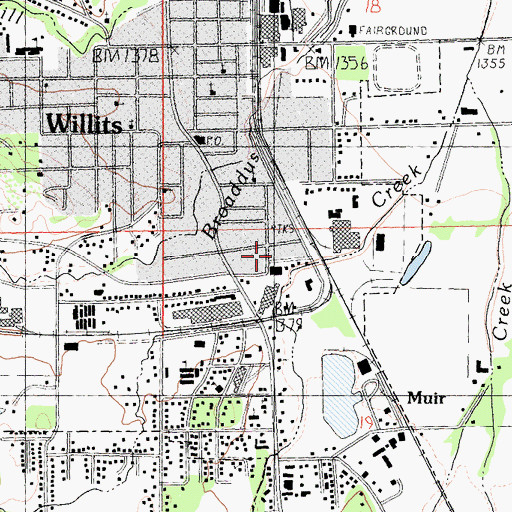 Topographic Map of City of Willits, CA