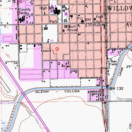 Topographic Map of City of Willows, CA