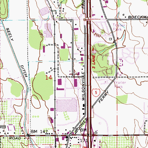 Topographic Map of City of Wilsonville, OR