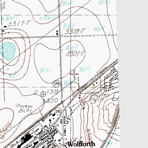 Topographic Map of City of Wolfforth, TX