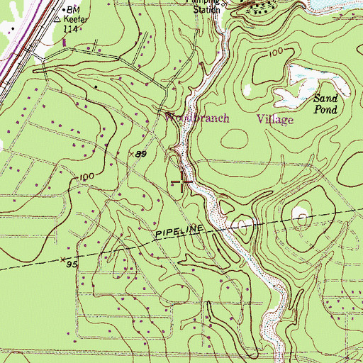 Topographic Map of City of Woodbranch, TX