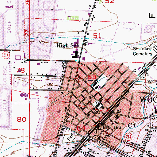 Topographic Map of City of Woodburn, OR