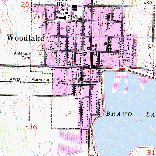 Topographic Map of City of Woodlake, CA