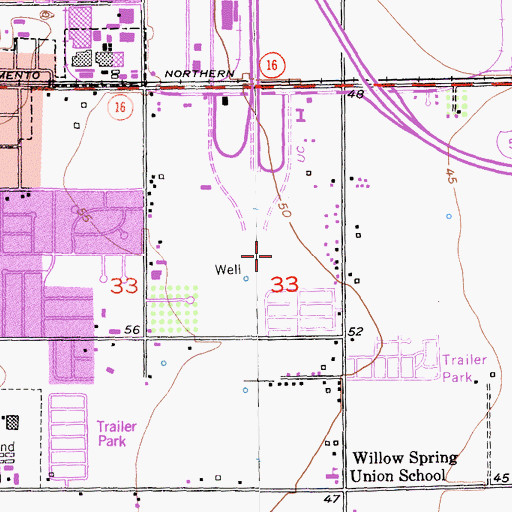 Topographic Map of City of Woodland, CA