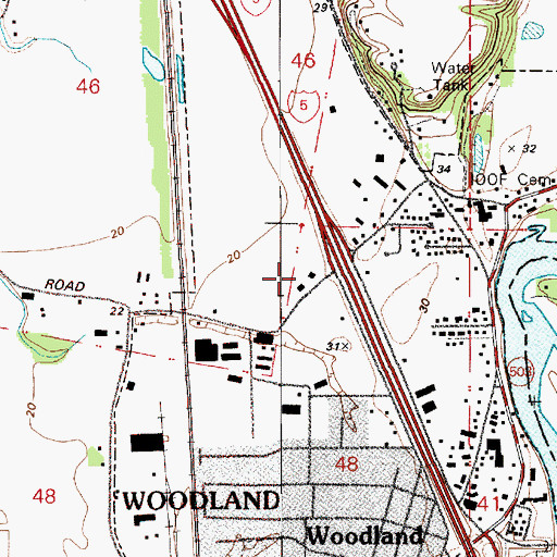 Topographic Map of City of Woodland, WA