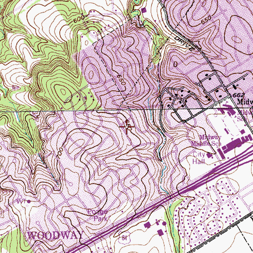 Topographic Map of City of Woodway, TX