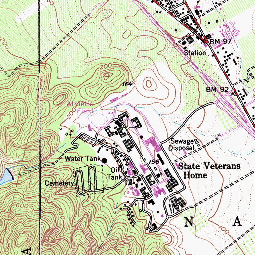 Topographic Map of City of Yountville, CA