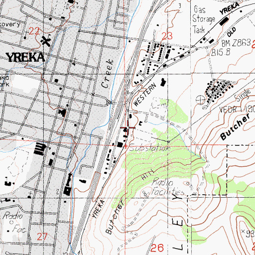 Topographic Map of City of Yreka, CA