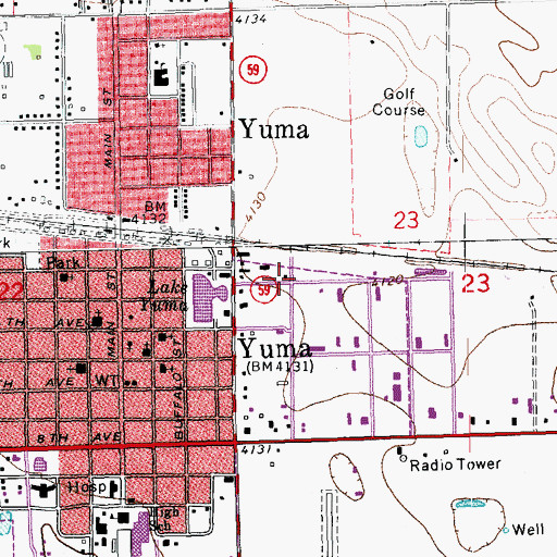 Topographic Map of City of Yuma, CO