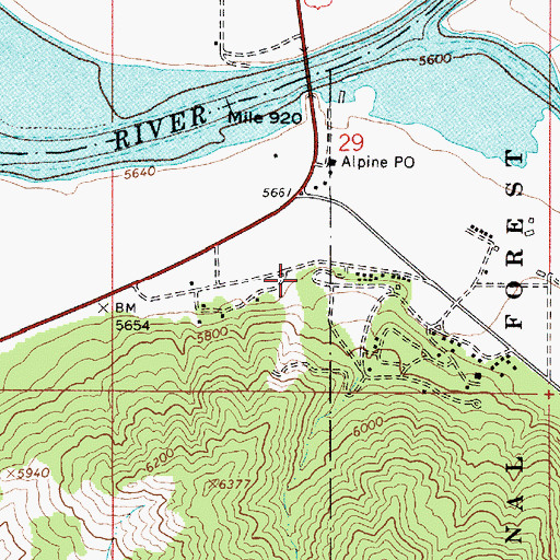 Topographic Map of Town of Alpine, WY