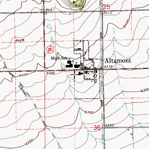 Topographic Map of Town of Altamont, UT
