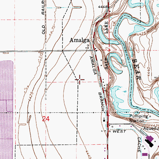 Topographic Map of Town of Amalga, UT
