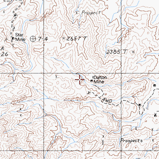 Topographic Map of Dalton Mine, CA