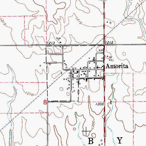 Topographic Map of Town of Amorita, OK