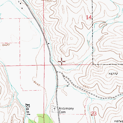 Topographic Map of Town of Antimony, UT