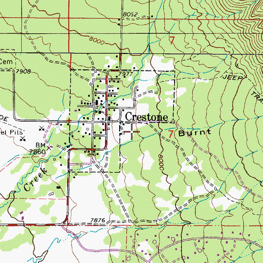 Topographic Map of Town of Crestone, CO