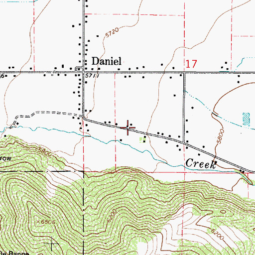 Topographic Map of Town of Daniel, UT