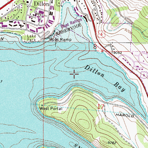 Topographic Map of Town of Dillon, CO