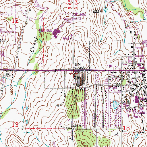 Topographic Map of Town of Elizabeth, CO