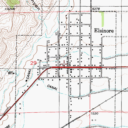 Topographic Map of Town of Elsinore, UT