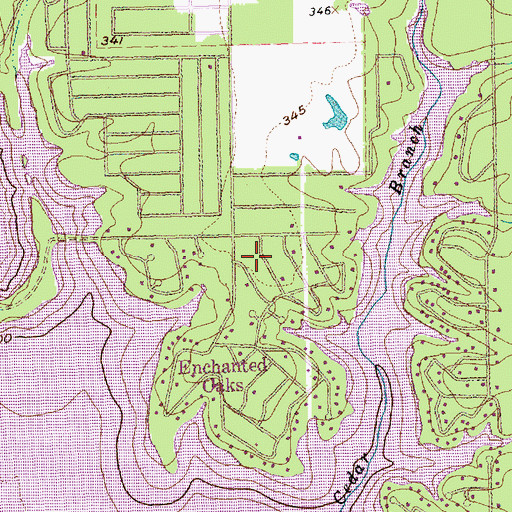 Topographic Map of Town of Enchanted Oaks, TX