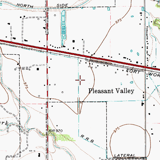 Topographic Map of Town of Pleasant Valley, TX