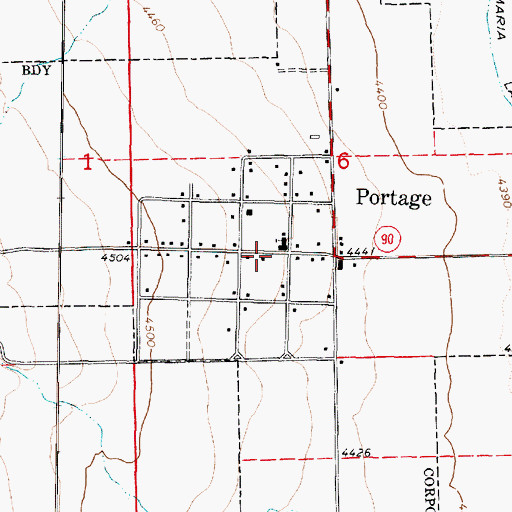 Topographic Map of Town of Portage, UT