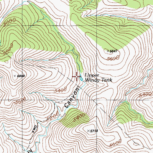 Topographic Map of Upper Windy Tank, AZ