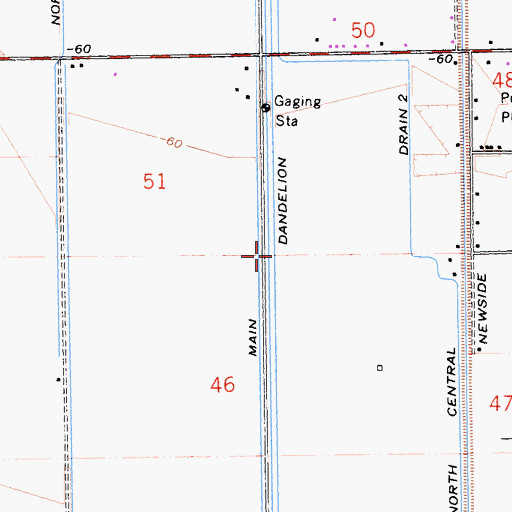 Topographic Map of Dandelion Canal, CA