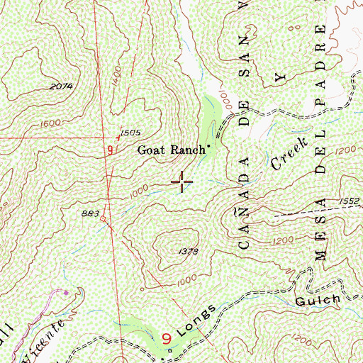 Topographic Map of Daney Canyon, CA