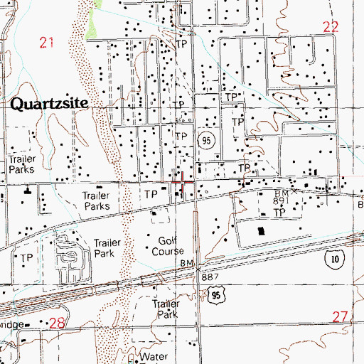 Topographic Map of Town of Quartzsite, AZ
