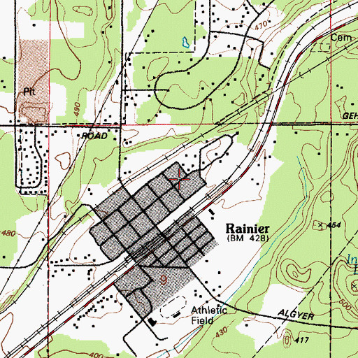 Topographic Map of City of Rainier, WA