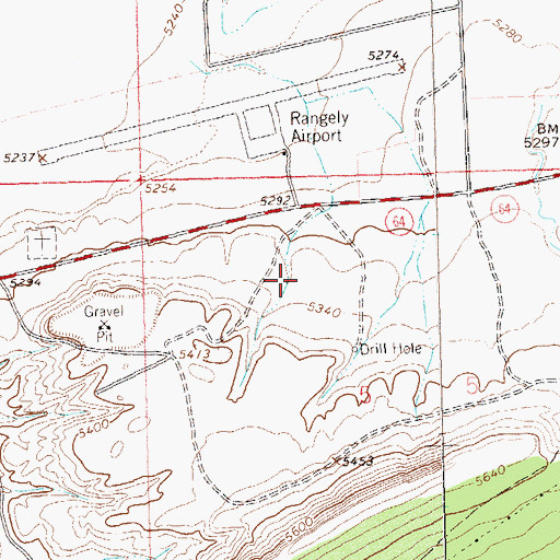 Topographic Map of Town of Rangely, CO